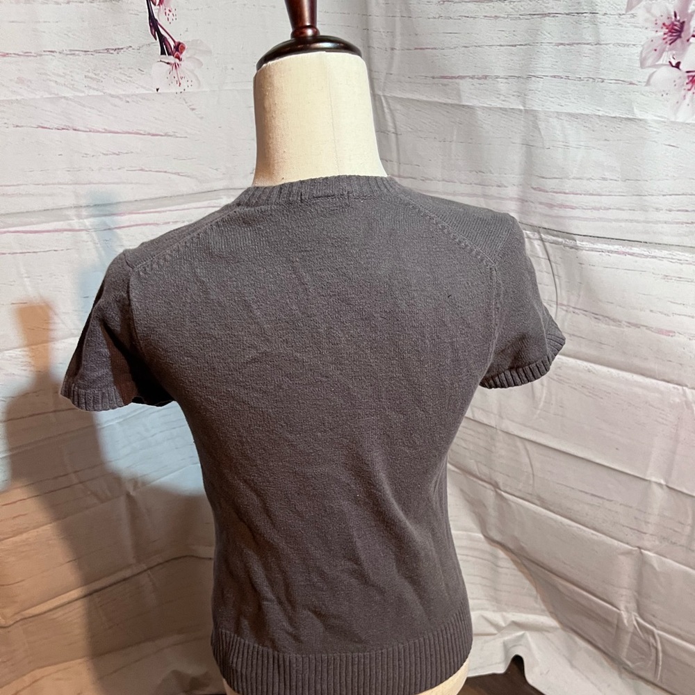 Gap stretch short sleeve sweater top - Picture 3 of 4